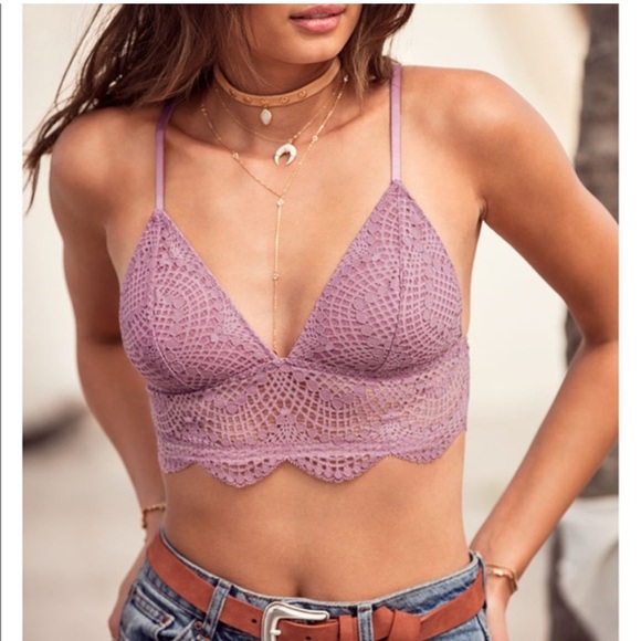 Victoria's Secret Other - Victoria’s Secret long line lace scolloped bralette S